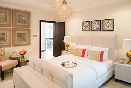 Master bedroom with arabesque artworks